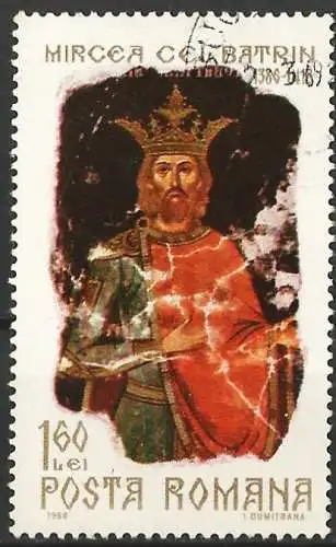 Rümanien (Roumanie) 1968 – Mi 2683 - YT 2380 - König Mircea der Alte ( Roi Mircea Ier de Valachie - King )