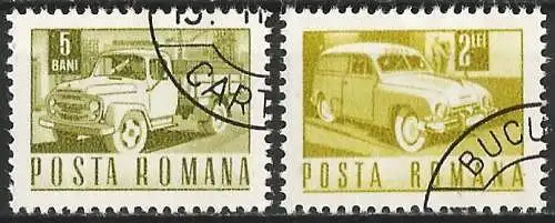 Rümanien 1968 – Mi 2639 & 51 - YT 2345 & 60 - Lastwagen & Auto 