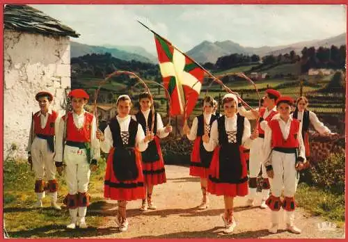 [Ansichtskarte] Frankreich - Baskischer Folkloretanz : Arku Dantza /
France : Danse du folklore basque /
Basque folk dance. 