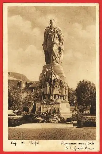 [Ansichtskarte] Frankreich (France) Belfort : Denkmal für die Kriegstoten von 14/18 /
Monument aux Morts /
Memorial. 