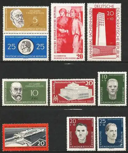 DDR (RDA) 1960 - Lot von 9 Briefmarken - MNH**