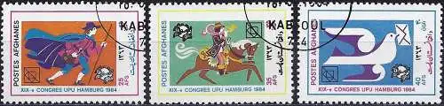 Afghanistan 1984 - Mi 1349/51 - YT 1172/74 - Kongress des Weltpostvereins ( U.P.U. ) Komplette serie