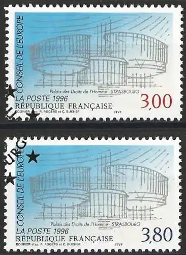 Frankreich (France) 1996 - Mi CE 53/54 - YT S116/117 - Dienstmarken : Europarat ( Service )