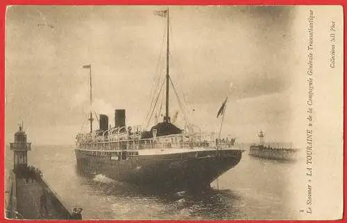 [Ansichtskarte] Passagierschiff " Touraine " / Paquebot / Ocean liner. 