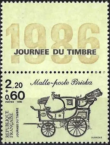 Frankreich (France) 1986 - Mi 2542C - YT 2411 - Tag der Briefmarke – Post-Fleiß ( Journée du Timbre - Diligence - Stamp day : Mail coach ) MNH**