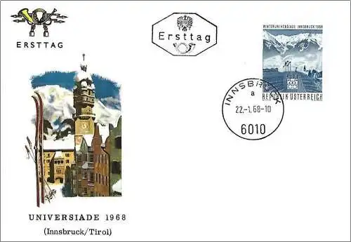 Österreich (Autriche) 1968 - Mi 1257 - YT 1090 - Universiade Innsbruck - FDC