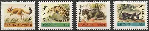 Tansania 1980 - Mi D 28/31 - YT S 27/30 - Tierwelt - MNH ( Diensmarken )