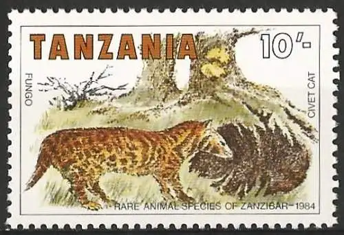 Tansania 1985 - Mi 260 - YT 257 - Tierwelt : African Civet  - MNH 