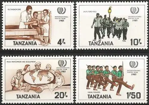 Tansania 1986 - Mi 288/91 - YT 266P/266S - Internationales Jugendjahr - MNH ( Komplette Serie )
