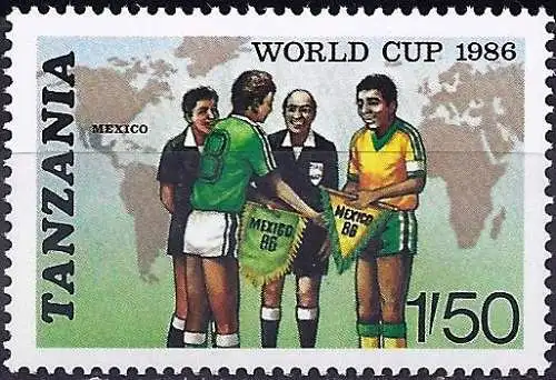 Tansania 1986 - Mi 342 - YT 297 - Fußball Weltmeisterschaft in Mexiko - MNH 