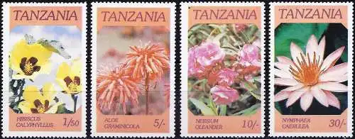 Tansania 1986 - Mi 324/27 - YT 281/84 - Blumen - MNH ( Komplette Serie )