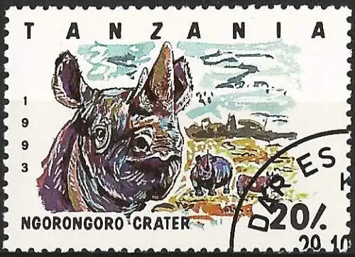 Tansania 1993 - Mi 1607 - YT 1442 - Nashorn ( Rhinocéros )