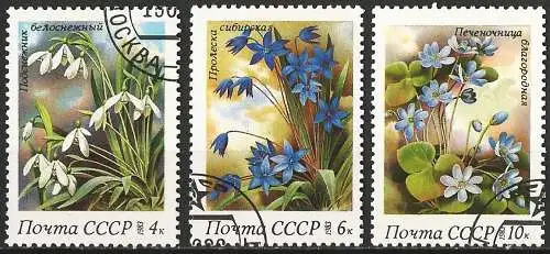Russland 1983 - Mi 5278/80 - YT 5001/03 - Blume ( Fleur - Flower )