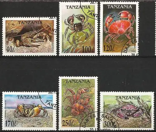 Tansania 1994 - Mi 1923/29 - YT 1695/1700 - Krabbe ( Crabe - Crab )