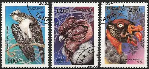 Tanzania 1994 - Mi 1856/57 & 59 - YT 1649/50 & 52 - Raubvogel ( Oiseau de proie - Bird of prey )