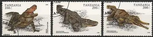 Tansania 1996 - Mi 2274.76.79 - YT 1962.64.67 - Krokodil ( Crocodile )