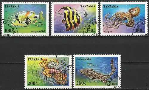 Tansania 1995 - Mi 2034/38 - YT 1853/57 - Fisch ( Poisson - Fish )
