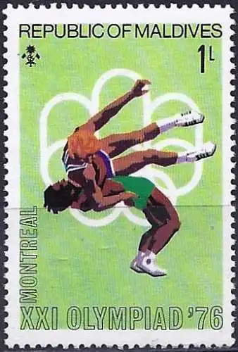 Malediven 1976 - Mi 663 - YT 610 - Olympische Spiele in Montreal: Kampf -  MNH