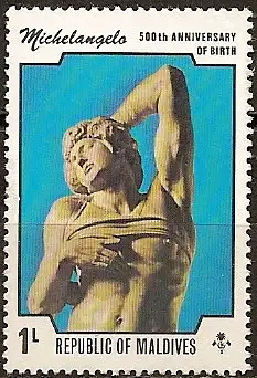 Malediven 1975 - Mi 613 - YT 565 - Skulptur von Michelangelo ( Sculpture de Michel-Ange ) MNH