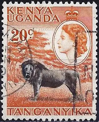 Kenya-Uganda-Tanganyika 1954 - Mi 95 - YT 92 - Löwe ( Lion )