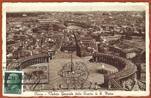 [Ansichtskarte] Italien : Der Petersplatz in Rom /
Italie : Place Saint-Pierre de Rome /
Saint Peter’s Square in Rome. 