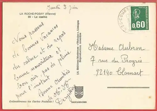 [Ansichtskarte] Frankreich ( Vienne - 86 ) La Roche Posay : Das Casino Partouche /. 