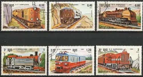 Kamputschea 1984 - Mi 584/89 - YT 463/68 - Lokomotiven 