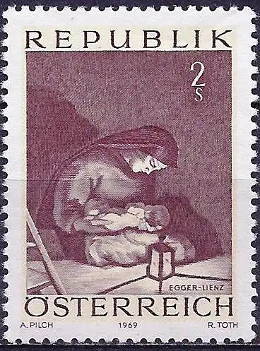 Österreich 1969 - Mi 1318 - YT 1140 - Madonna, Gemälde von Albin Egger-Lienz - MNH 