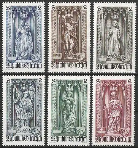 Österreich 1969 - Mi 1284/89 - YT 1112/19 - Kathedrale Saint-Etienne : Skulpturen - MNH - Komplette serie 