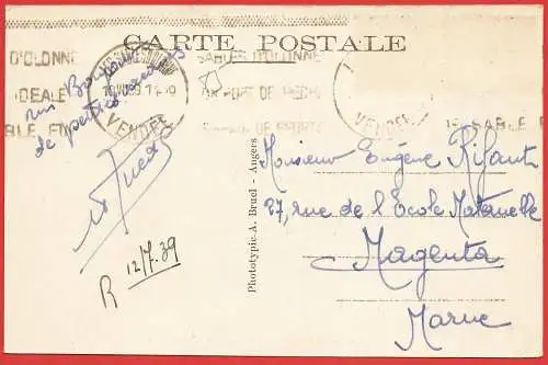 [Ansichtskarte] Frankreich (France) Vendée - Sables d Olonne : Der Remblai und der Strand. 