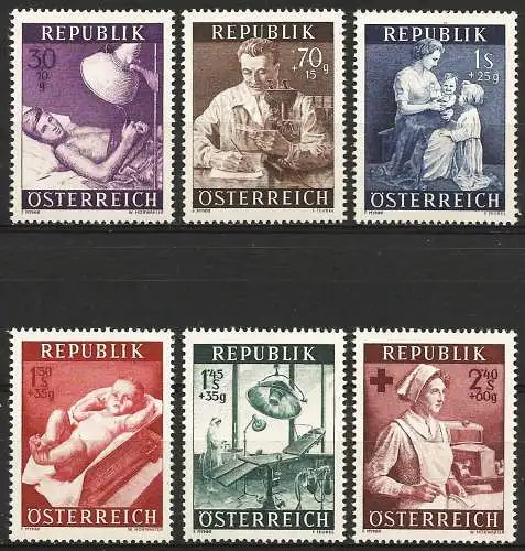 Österreich 1954 - Mi 999/1004 - YT 832/37 - Für die öffentliche Gesundheit - MNH - Komplette serie 