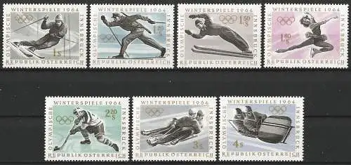 Österreich 1963 - Mi 1136/42 - YT 974/80 - Olympische Spiele in Innsbruck - MNH - Komplette serie 