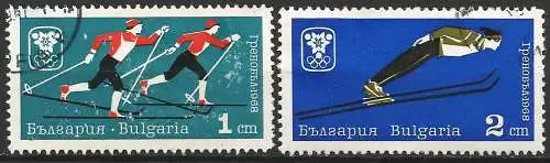 Bulgarien 1967 - Mi 1744/45 - YT 1550/51 - Olympische Spiele in Grenoble : Langlaufen & Skispringen