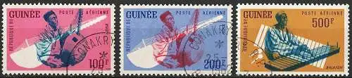 Guinea 1962 - Mi 125/27 - YT Pa 19/21 - Musikinstrument (Luftpost)