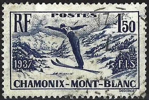 Frankreich 1937 - Mi 340 - YT 334 - Skimeisterschaften in Chamonix