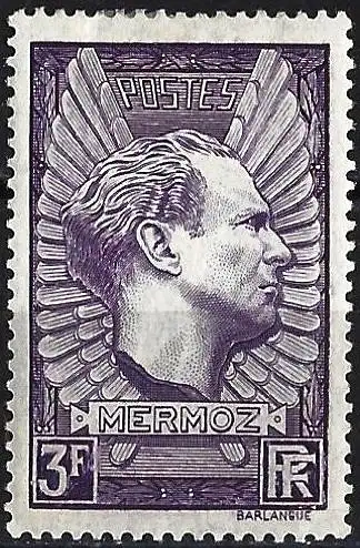 Frankreich 1937 - Mi 344a - YT 338 - Jean Mermoz, flieger - Mit Falz