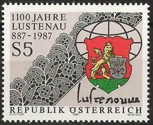 Österreich 1987 - Mi 1885 - YT 1714 - Wappen der Stadt Lustenau - MNH 