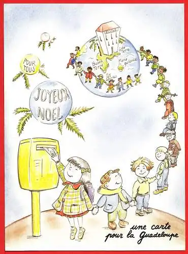 [Ansichtskarte] Joyeux Noël de la Guadeloupe / Weihnachten/  Frohe Weihnachten aus Guadeloupe / Merry Christmas from Guadeloupe. 