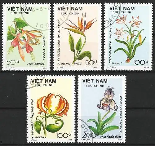 Vietnam 1989 - Mi 2088/92 - YT 970/74 - Blume