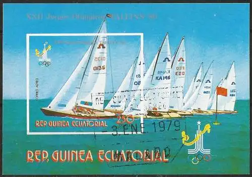 Äquatorial Guinea 1978 - Mi BL 288 - YT xxx - Olympische Spiele in Moskau : Segeln