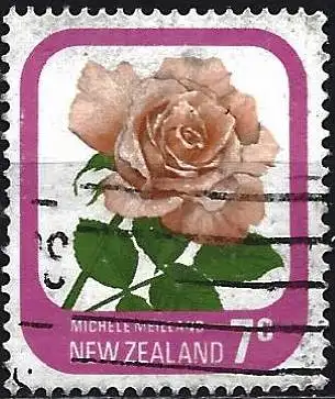 Neuseeland 1976 - Mi 673C - YT 651 - Blume : Rosa - Gezähnt 14½ x 13¾ 