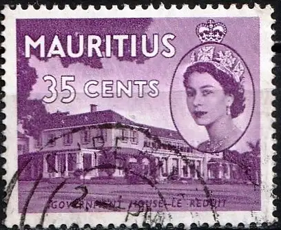 Mauritius 1954 - Mi 251 - YT 249 - Königin Elizabeth II and Views und Regierungsgebäude