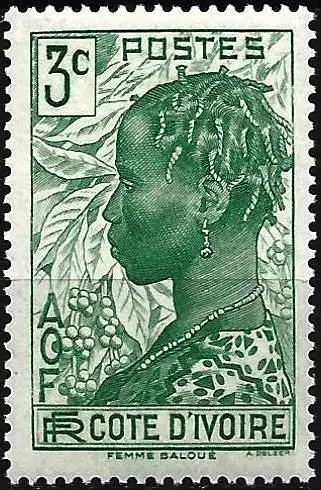 Elfenbeinküste 1940 - Mi 114 - YT 151 - Frau Baoulé