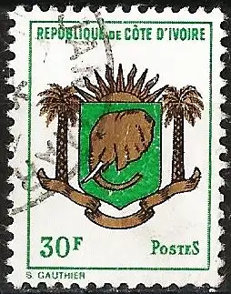 Elfenbeinküste 1969 - Mi 350 - YT 291 - Staatswappen : Elefant
