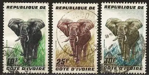 Elfenbeinküste 1959 - Mi 204/06 - YT 177/79 - Elefant 