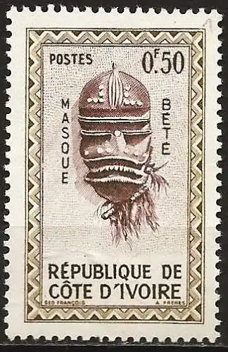 Elfenbeinküste 1960 - Mi 211 - YT 181 - Maske - MNG