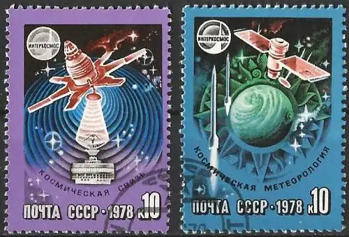 Russland 1978 - Mi 4730 & 4732 - YT 4488/89 - Russische Satelliten