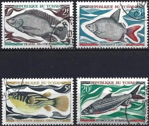 Tschad 1969 - Mi 282/85 - YT 216/19 - Fisch