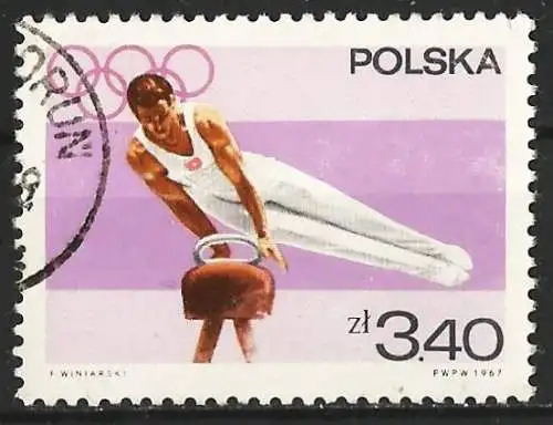Polen 1967 - Mi 1766 - YT 1621 - Olympische Spiele in Mexiko : Pauschenpferd