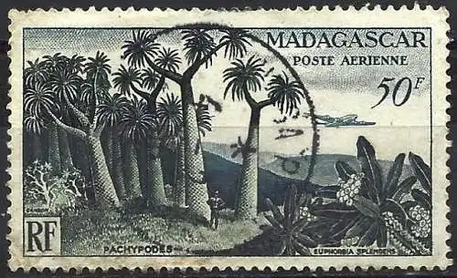 Madagaskar 1954 - Mi 426 - YT Pa 75 - Baum : Baobab - Luftpost